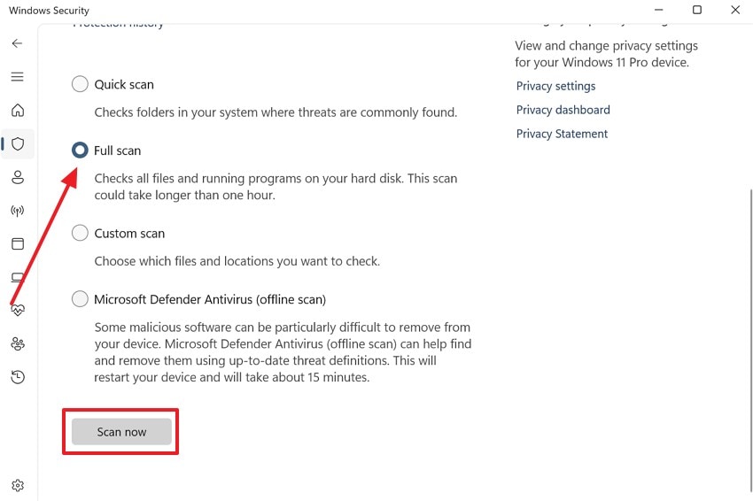 run full scan on windows