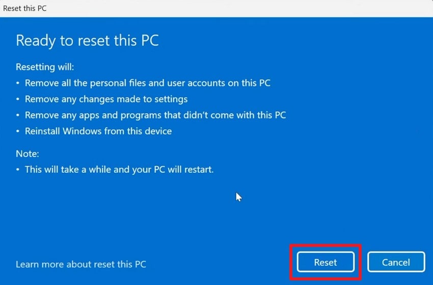 reset your pc