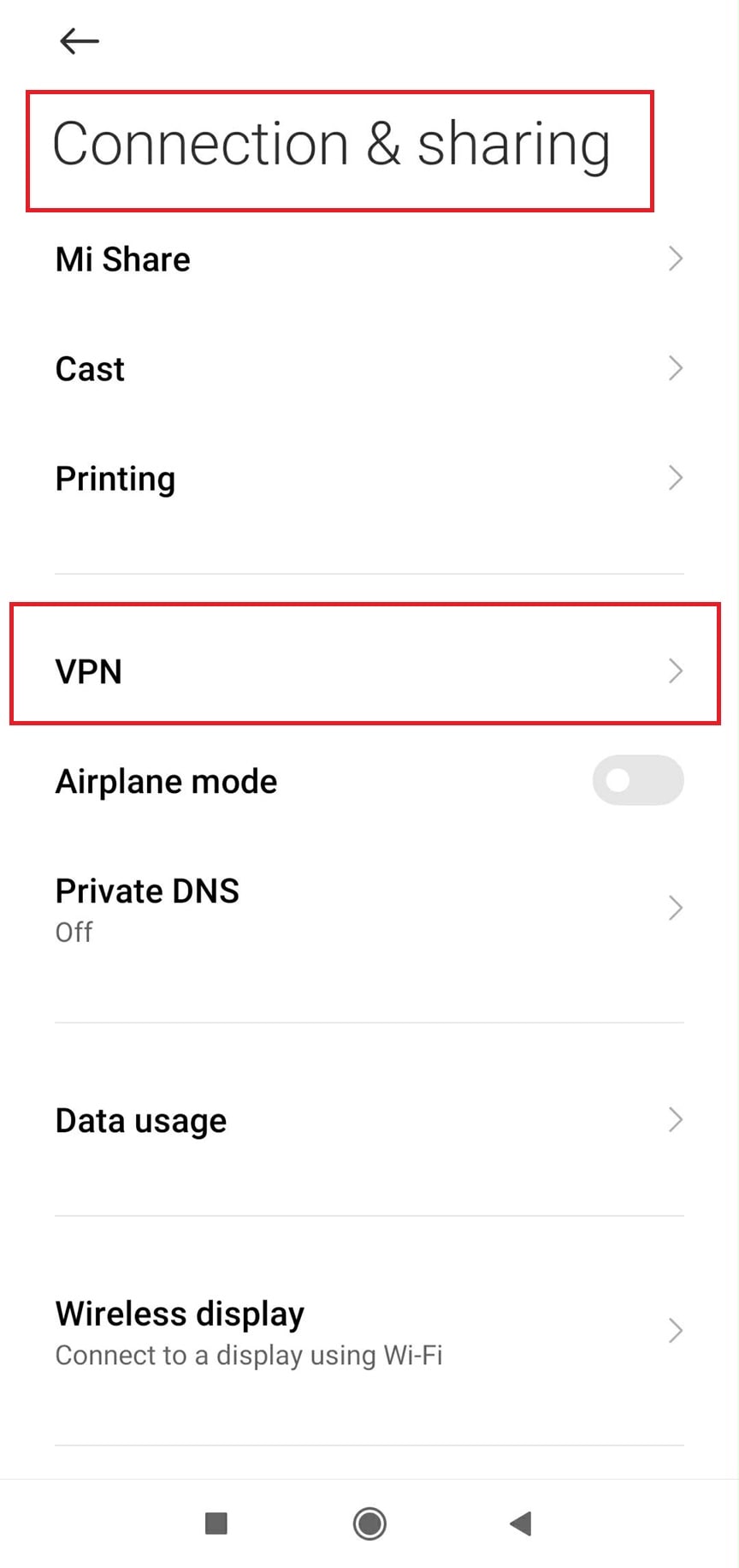 disable vpn