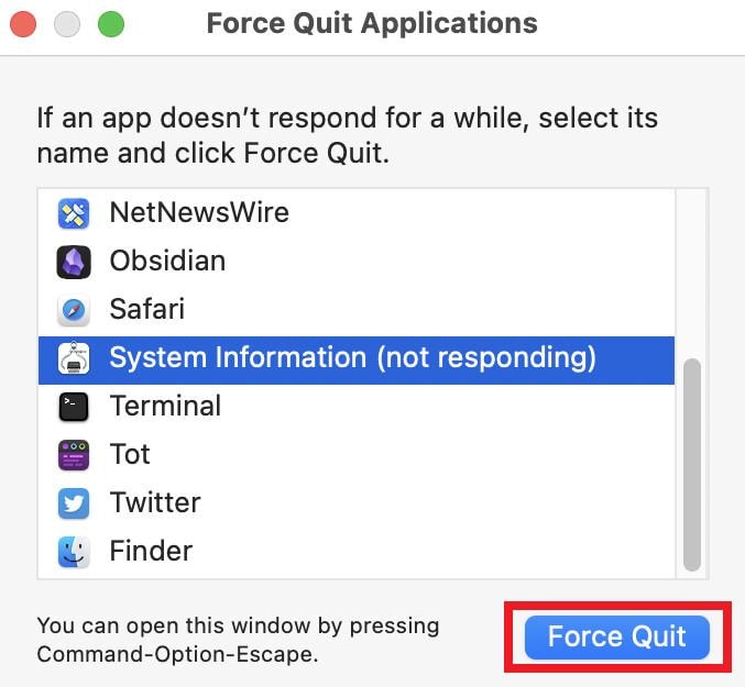 force quit