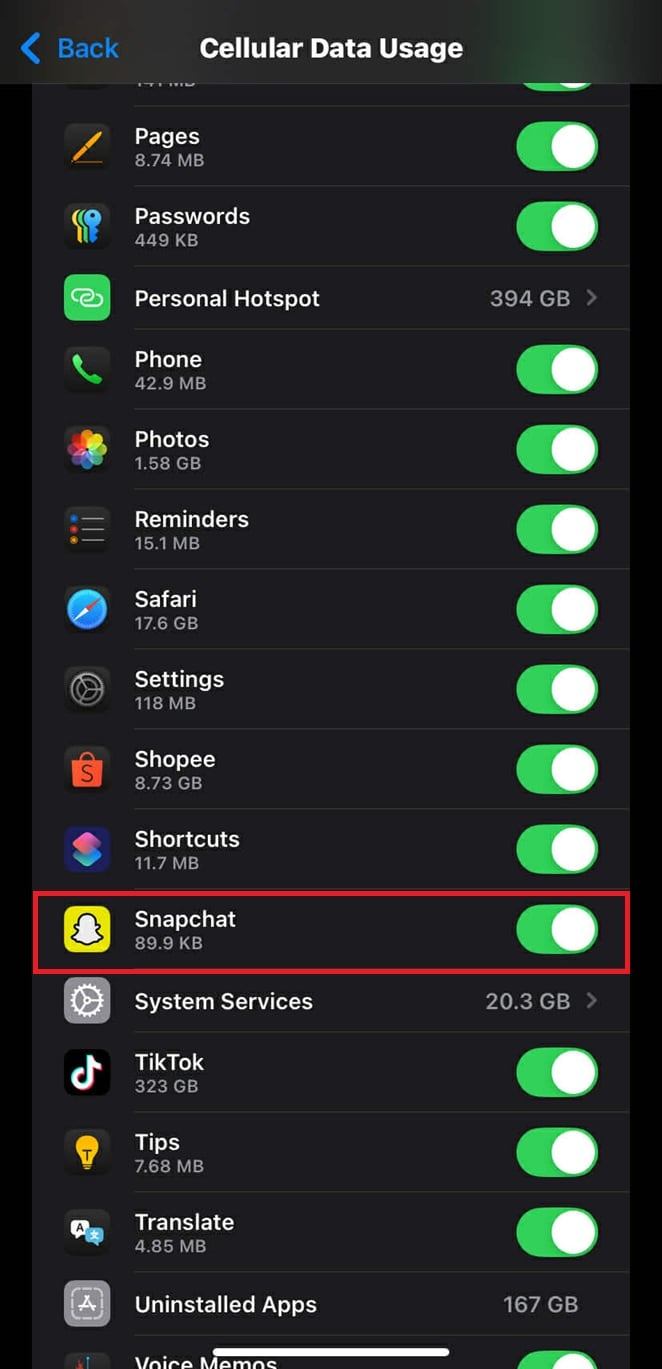 cellular data usage