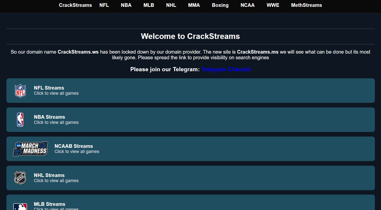 crackstreams methstreams alternative