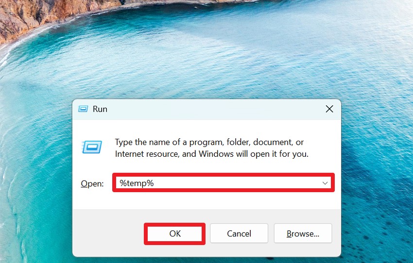 add command choose ok