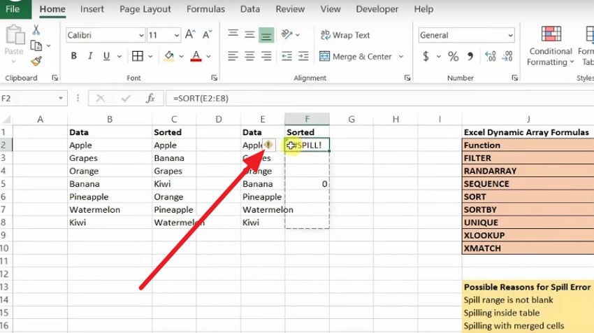 tap the warning icon