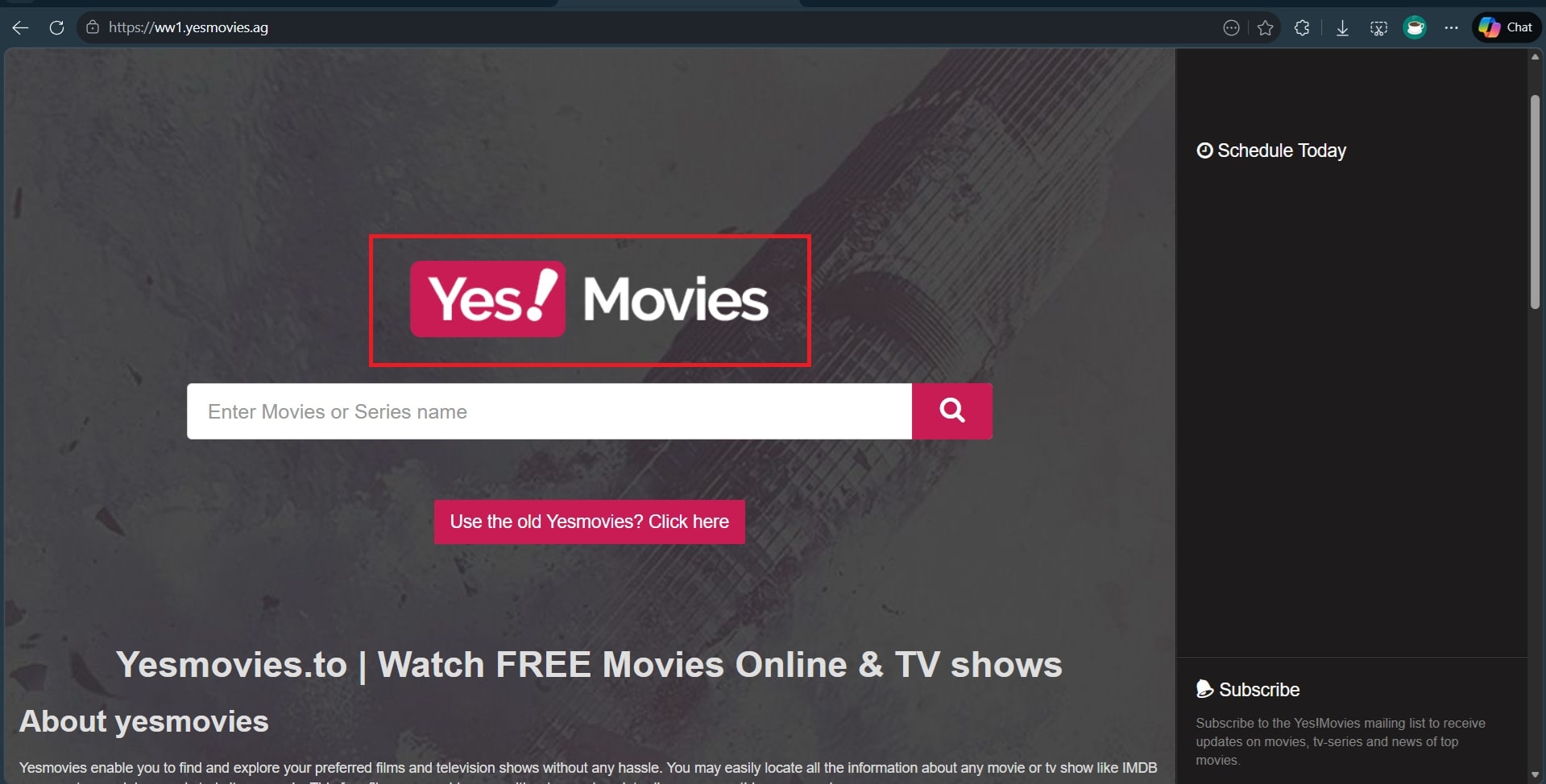 yesmovies website