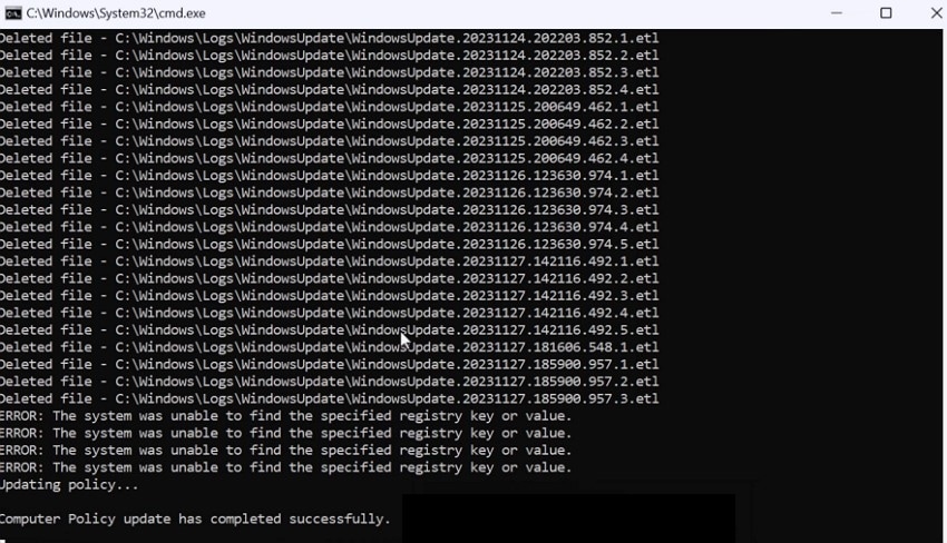 let command prompt complete action
