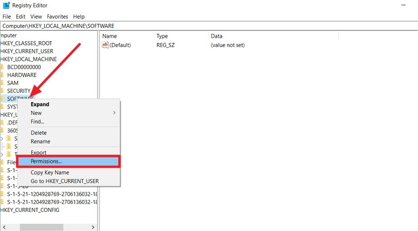 check file path choose permissions