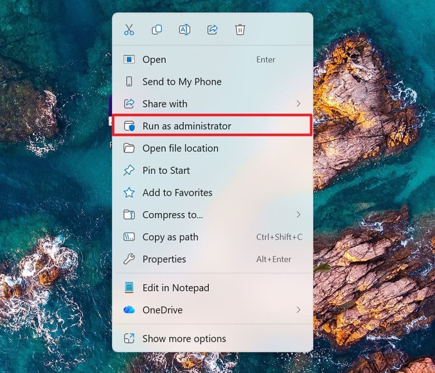 run tool with admin privileges
