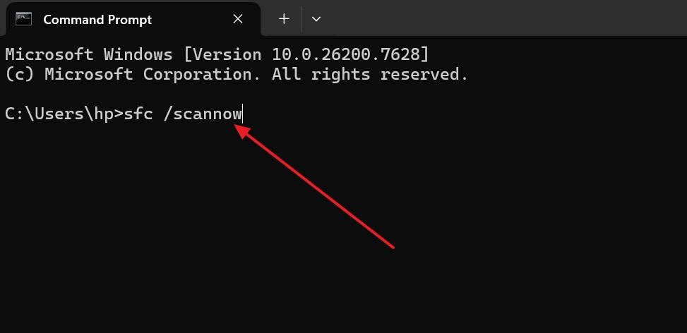 enter the scan command