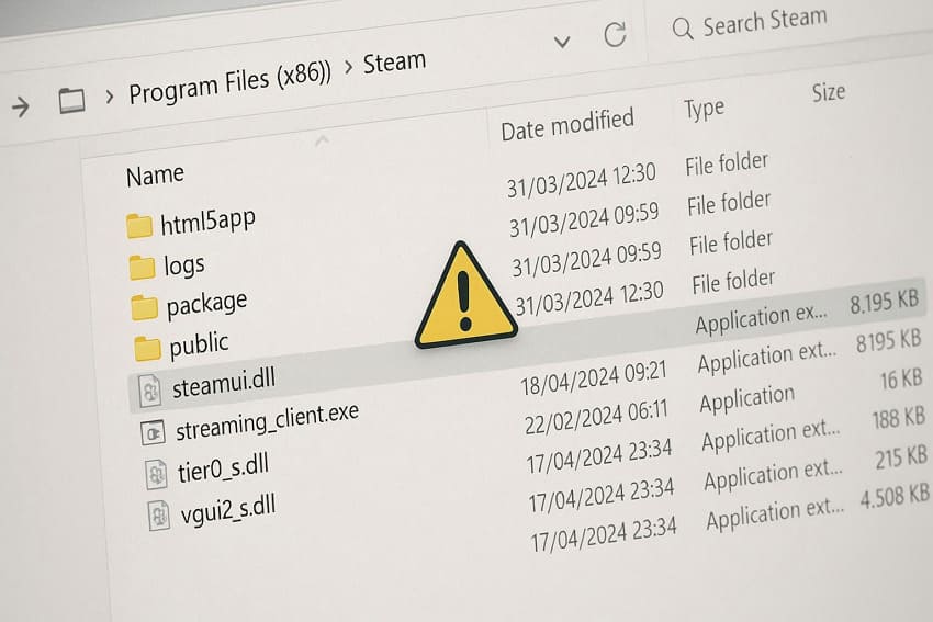 common causes of steamui dll error