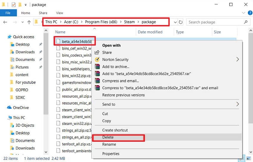 delete steam beta version