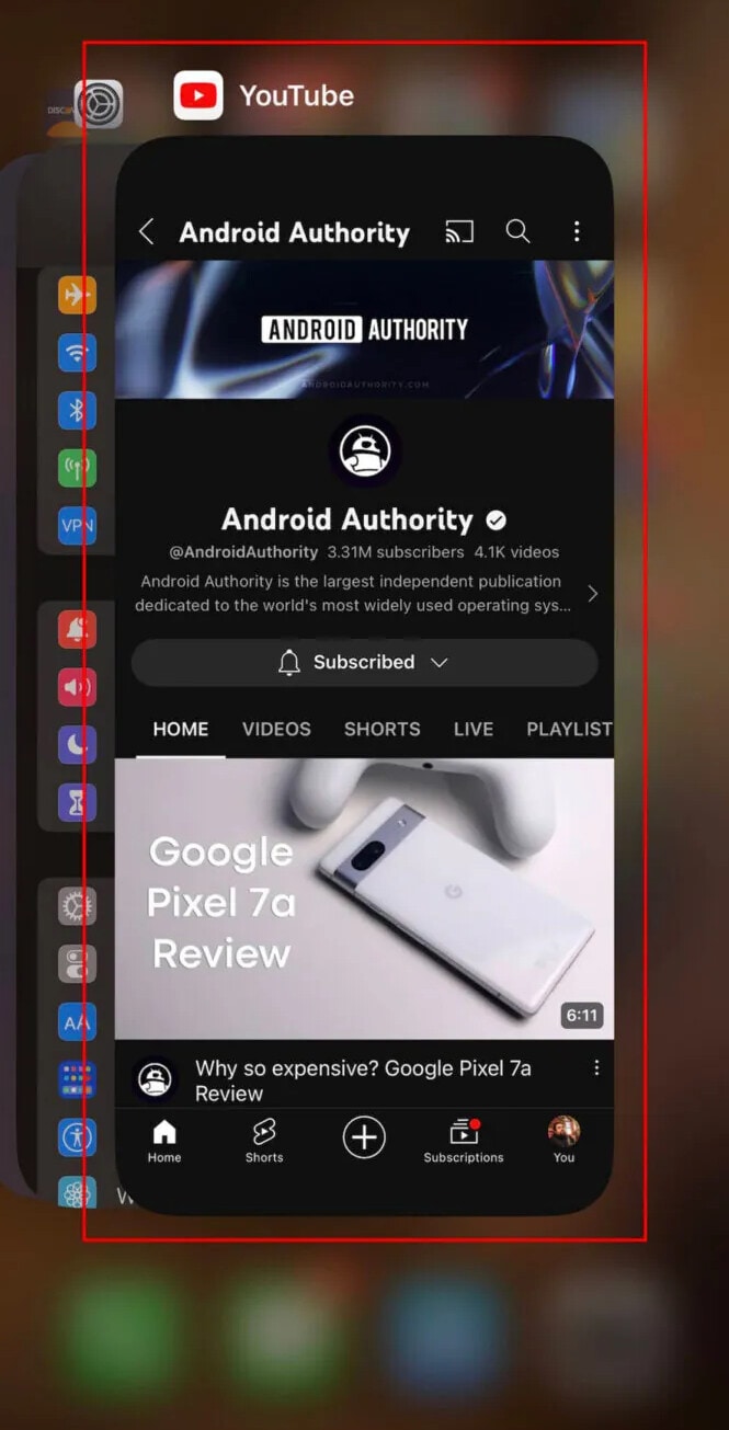 youtube recent apps android