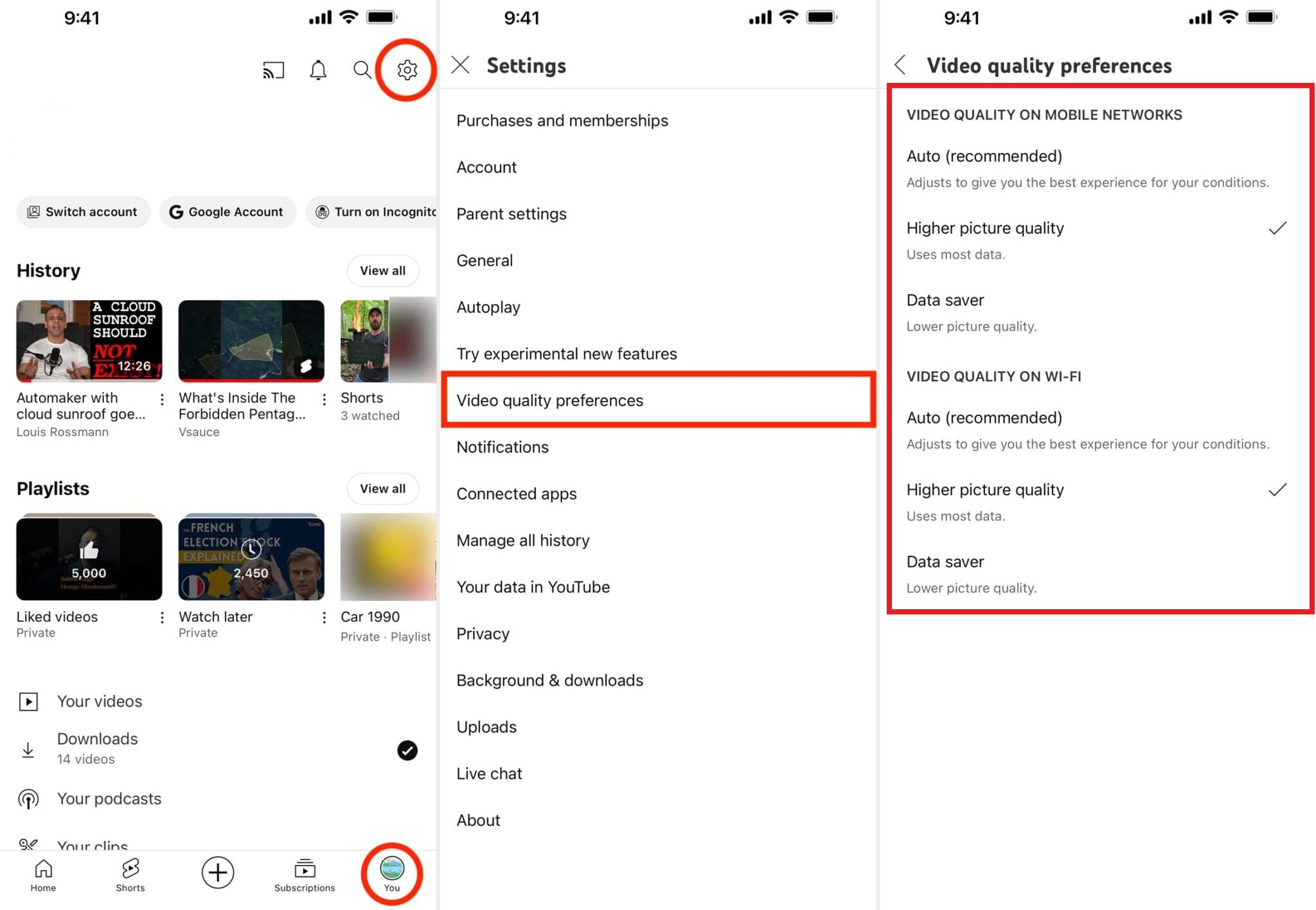 choose youtube video quality