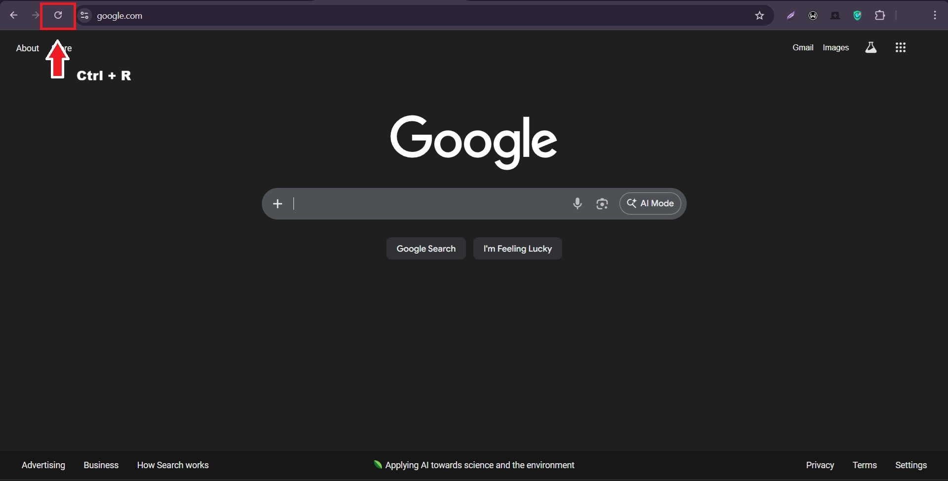 reload page on windows