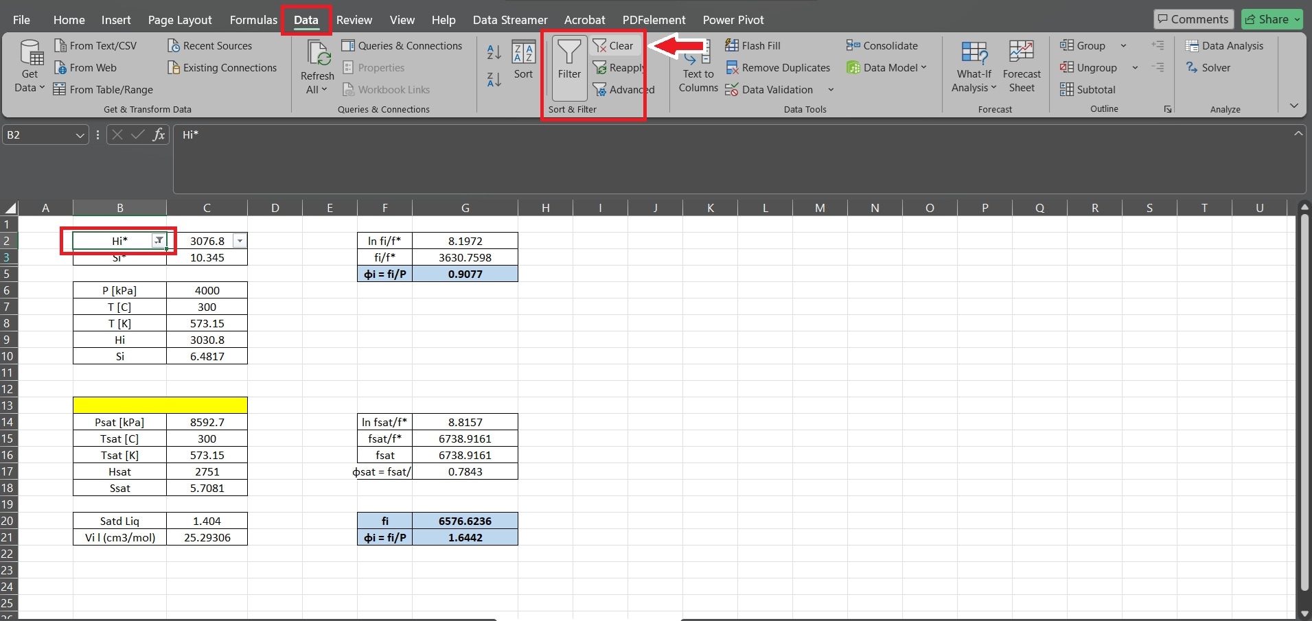 clear active filters