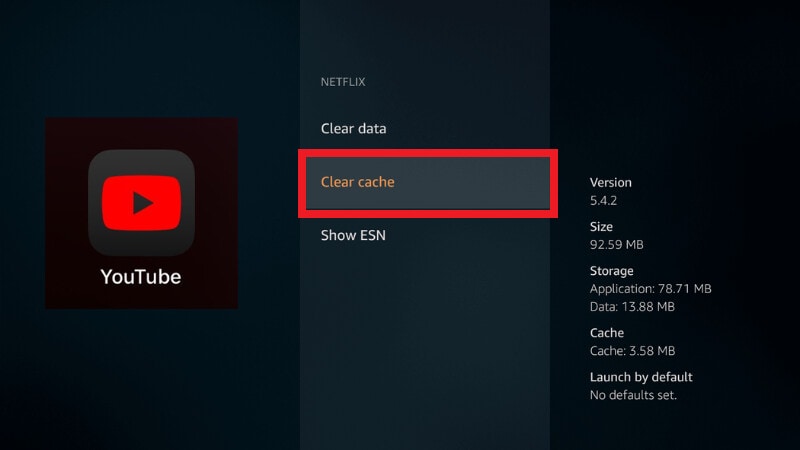 clear youtube cache fire tv