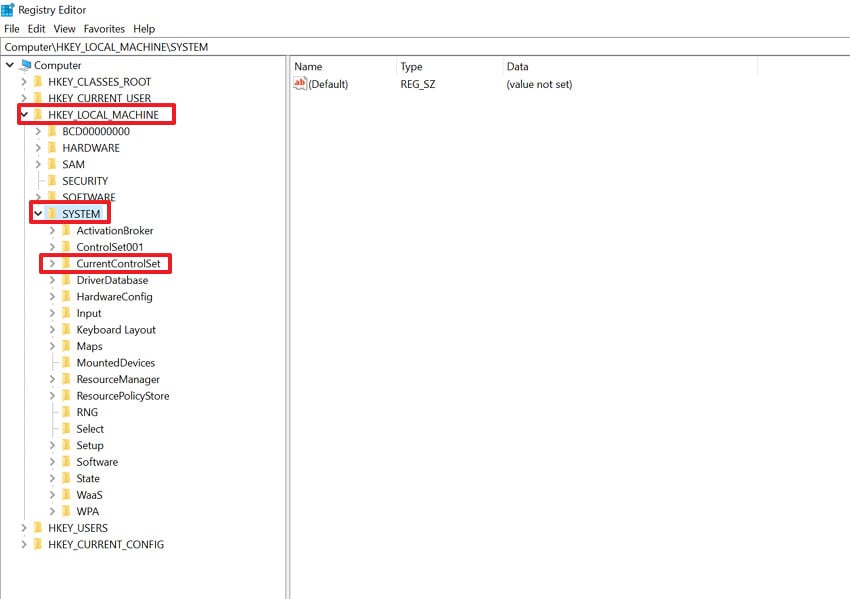 access registry editor navigation