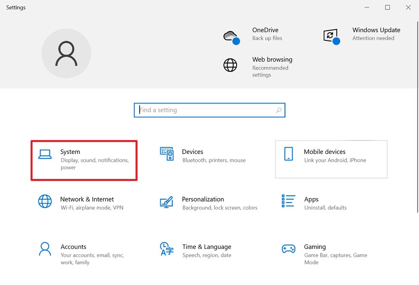 open system settings