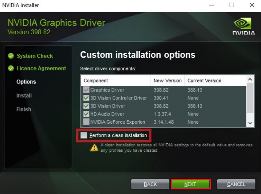 perform gpu clean installation