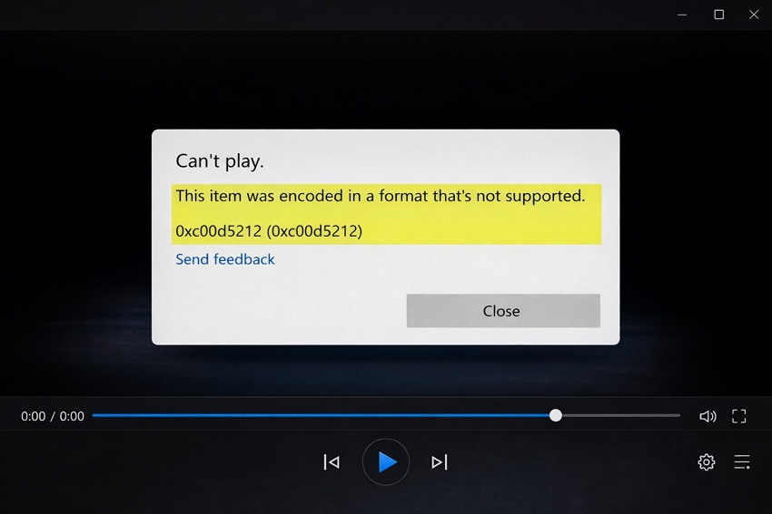understanding format not supported error