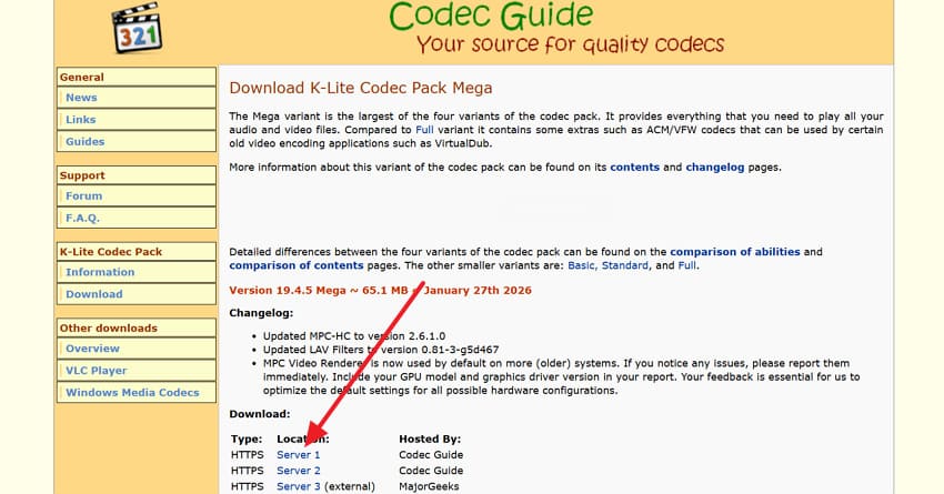 open k lite codec website