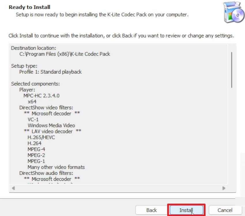 install preferred codec