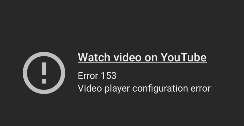 153 video player configuration error