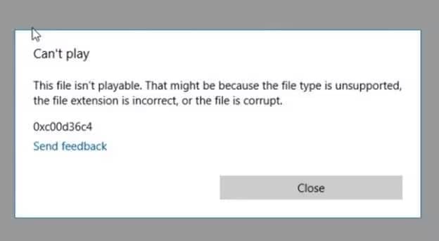 check if the video file is corrupted
