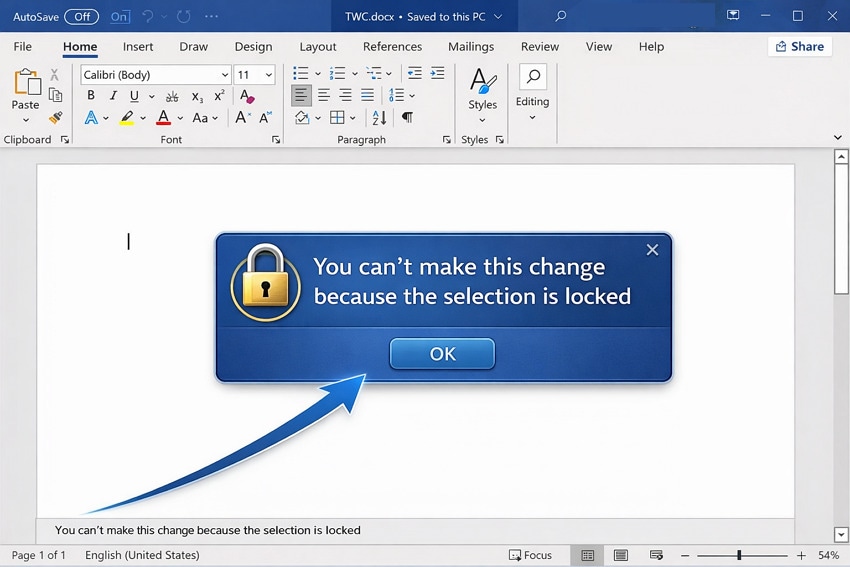 reasons behind locked selection issue