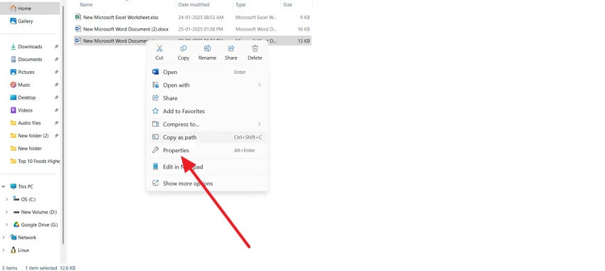 access document properties