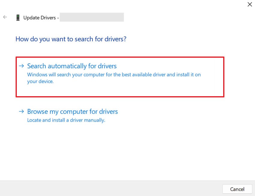 search and install latest driver