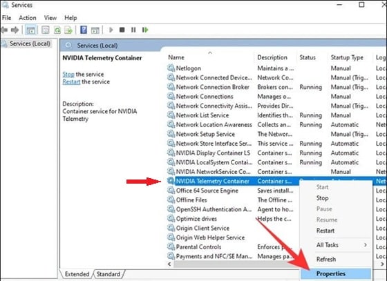 properties of telemetry container