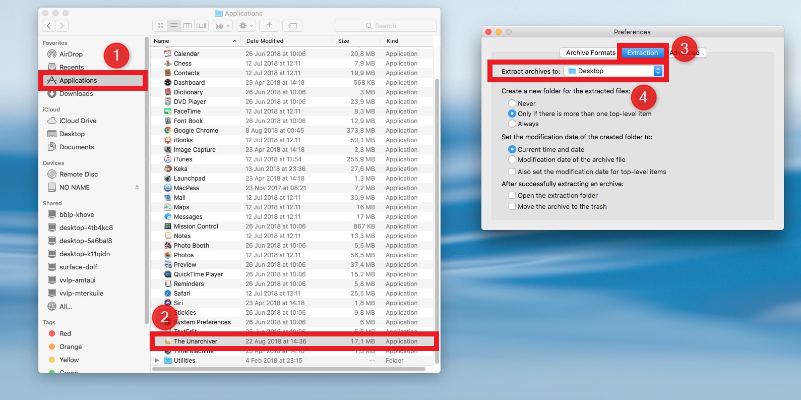 choose the file and destination to save the file