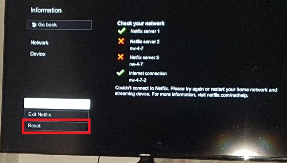 reset samsung tv