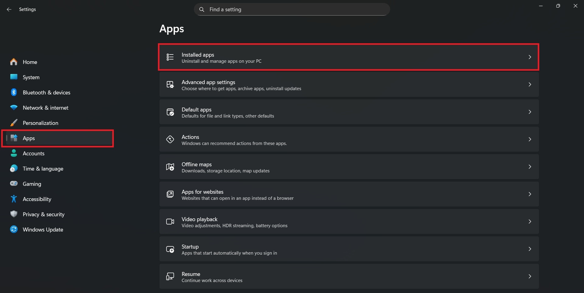 uninstall recent apps