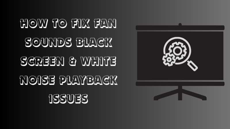 How to Fix Fan Sounds, Black Screen & White Noise Playback Issues