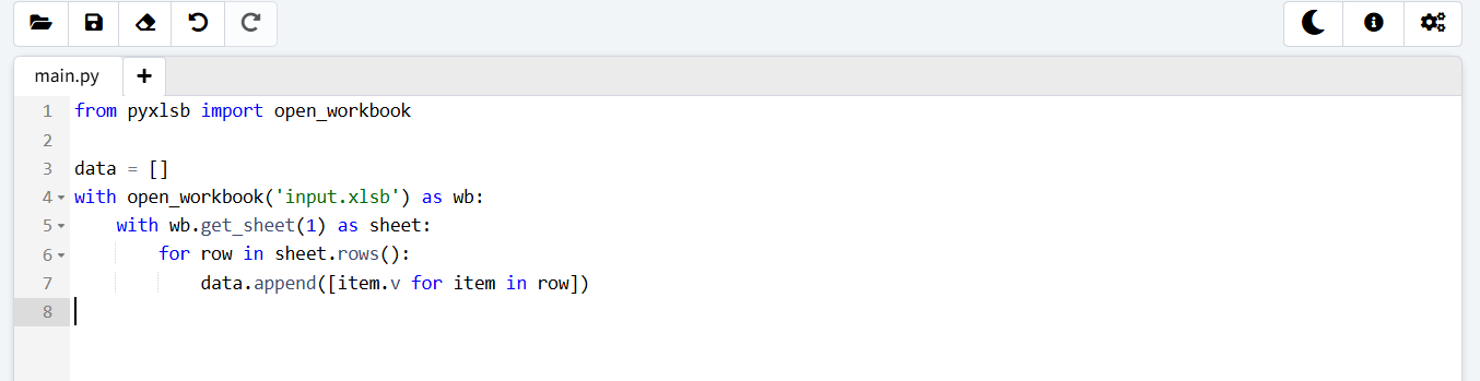 read the xlsb file