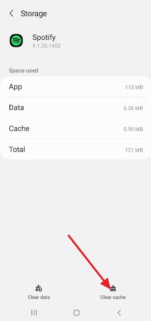pick the clear cache option
