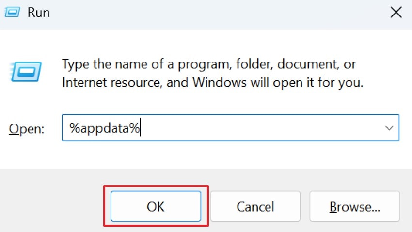 run command and hit ok
