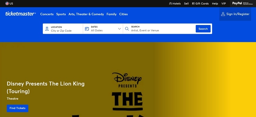 try logging into ticketmaster account