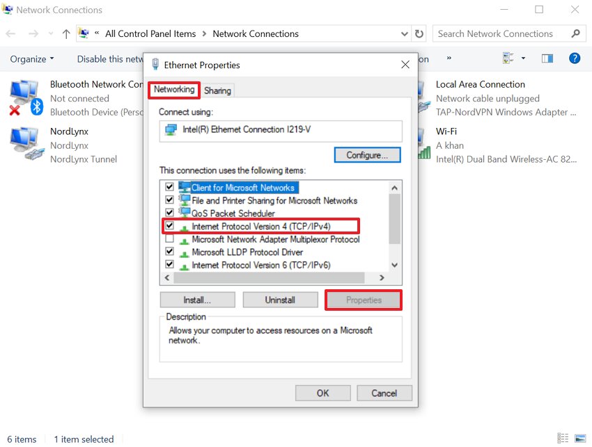 enable the internet protocol version 4