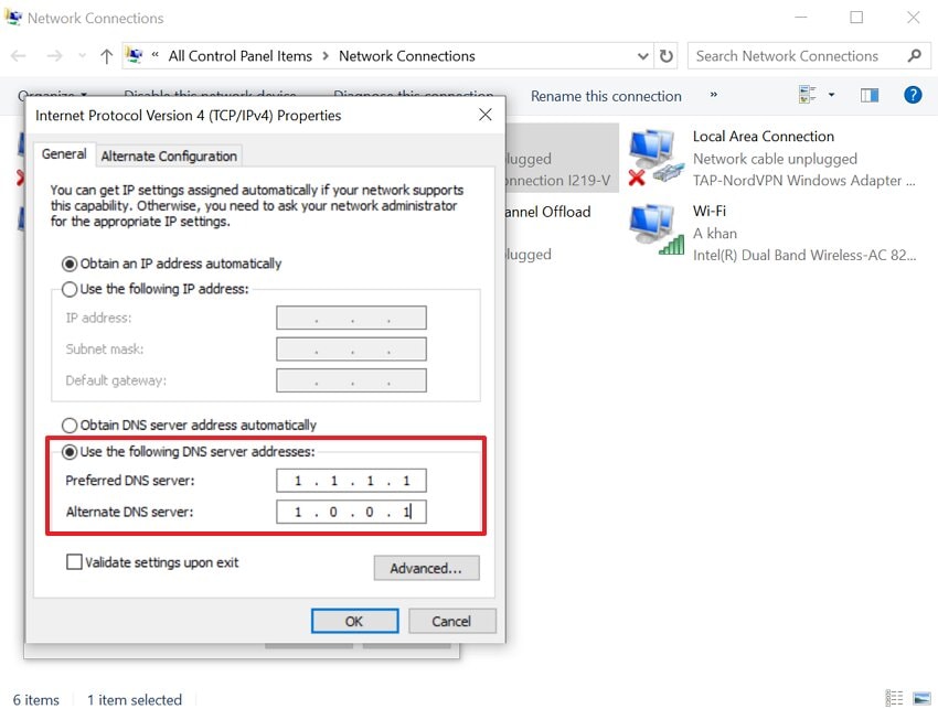 insert desired numbers for cloudfare