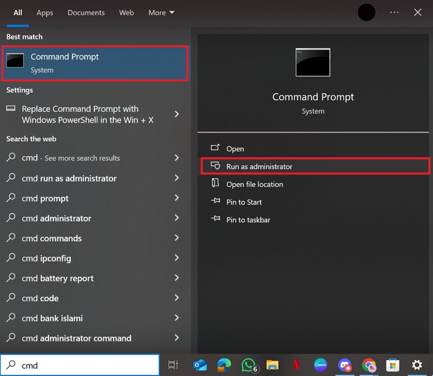 run command prompt as administrator