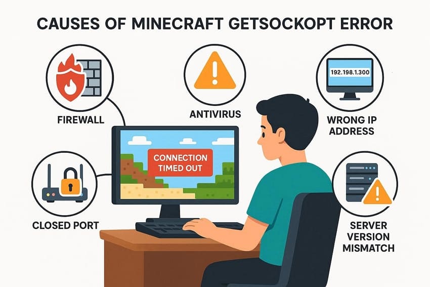 reasons of minecraft getsockopt