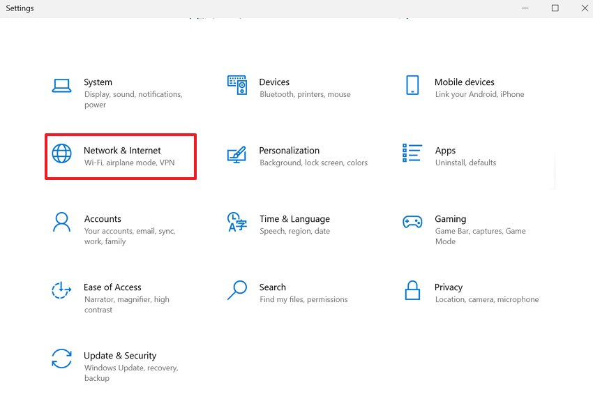 access network and internet option