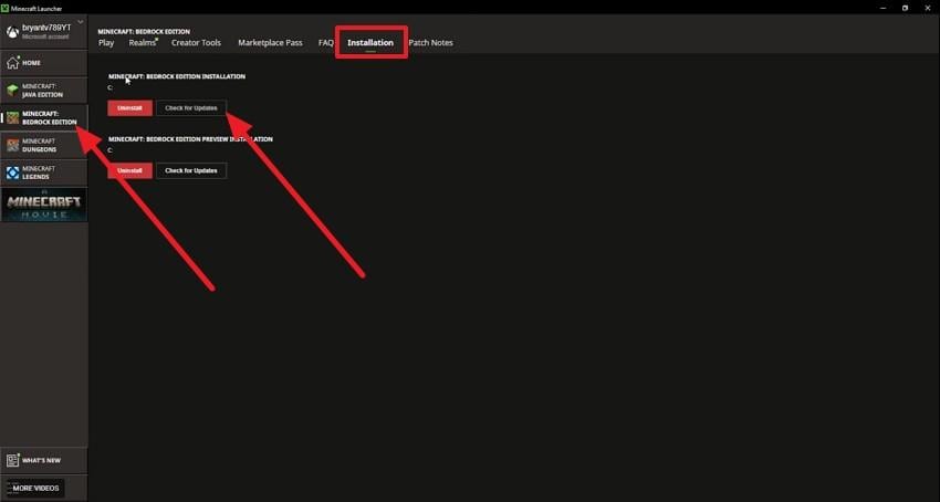 press check for update button