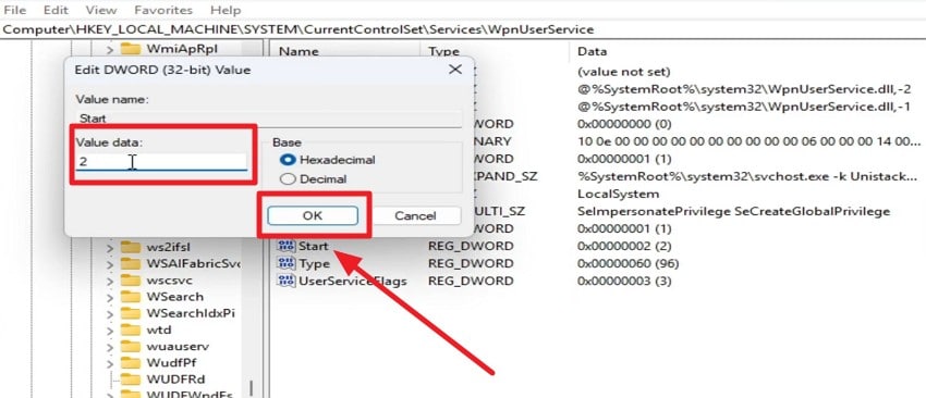 adjust value data to 2