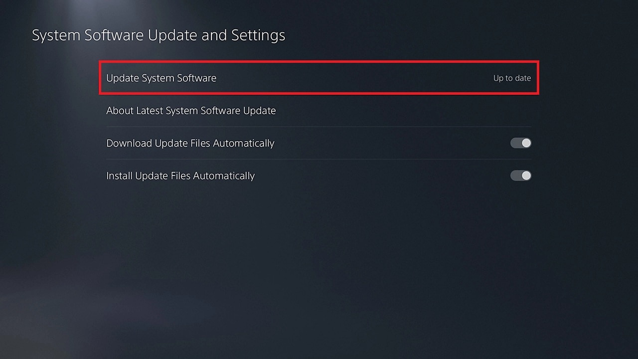 system software update and settings