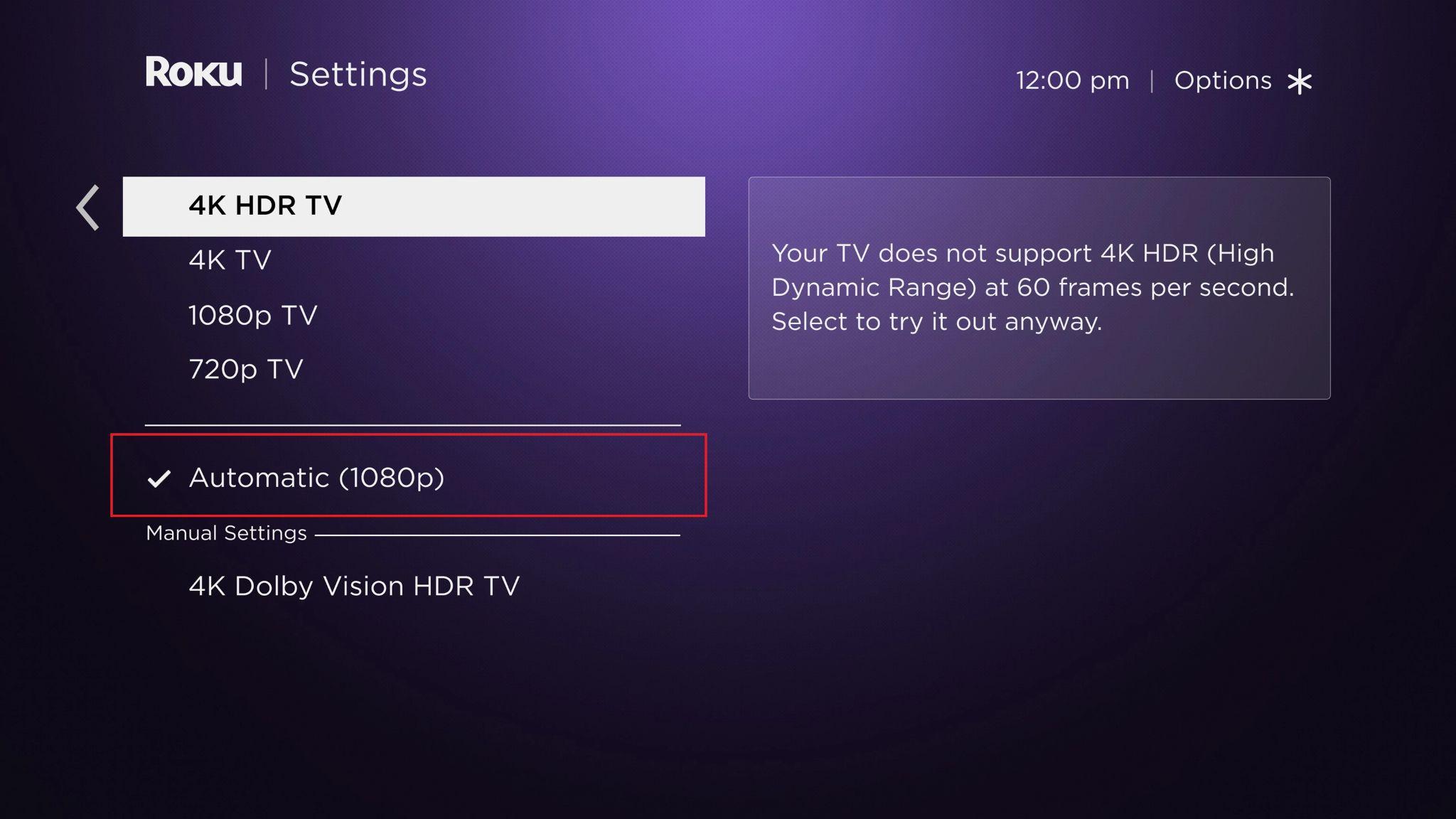select display resolution