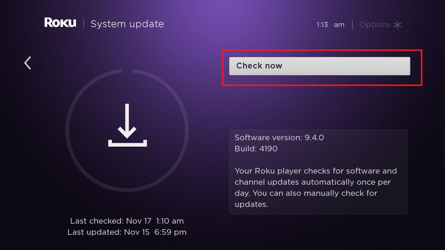 check system update